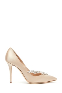 Бежевые туфли с кристаллами Nadira 105 Manolo Blahnik