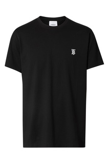 Черная футболка из хлопка с монограммой Burberry