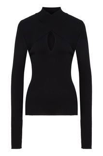 Черная водолазка с вырезом Msgm