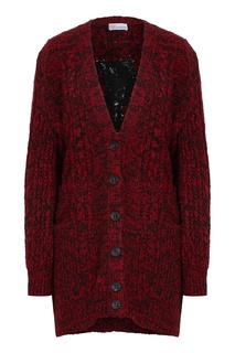 Бордовый шерстяной кардиган RED Valentino