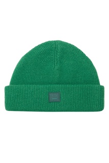 Зеленая шерстяная шапка с отворотом Acne Studios
