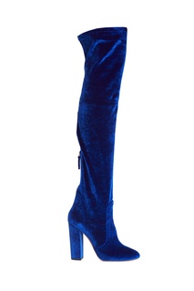 Бархатные сапоги Velvet Thigh High 105 Aquazzura