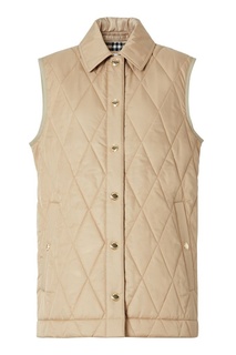 Бежевый стеганый жилет Burberry