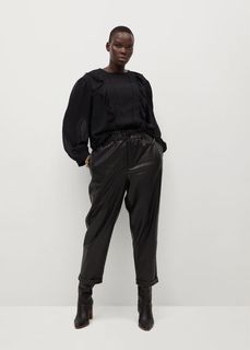 Блузка из полупрозрачной ткани в крапинку, с воланами - Frill7 Mango