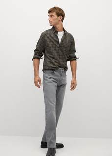 Хлопковая рубашка slim fit в клетку - Bimba Mango