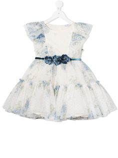 Monnalisa расклешенное платье с цветочным принтом