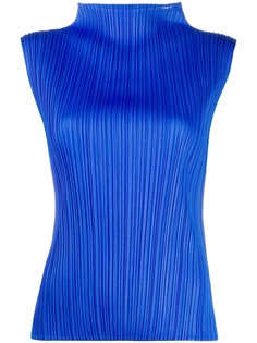 Pleats Please Issey Miyake плиссированный топ с высоким воротником