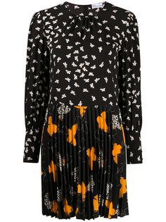 RedValentino плиссированное платье с принтом