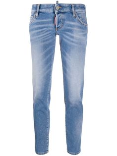 Dsquared2 укороченные джинсы с эффектом потертости