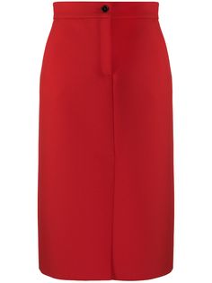 MSGM юбка прямого кроя с разрезом спереди