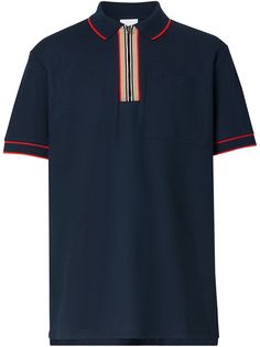 Burberry рубашка поло с отделкой Icon Stripe