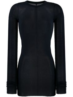 Rick Owens футболка Level в рубчик с длинными рукавами