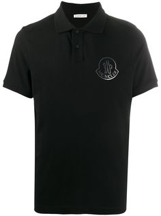 Moncler рубашка поло с нашивкой-логотипом