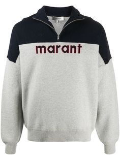 Isabel Marant толстовка с контрастной вставкой и логотипом