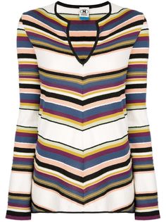 M Missoni полосатый джемпер с V-образным вырезом