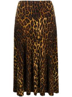 Norma Kamali юбка с леопардовым принтом и завышенной талией