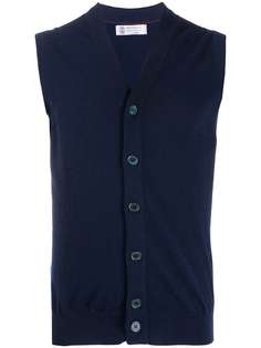 Brunello Cucinelli кашемировый кардиган без рукавов