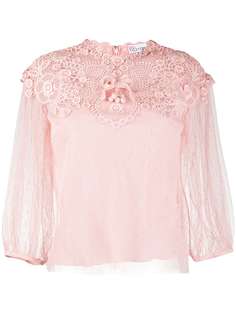 RedValentino блузка с кружевным верхом