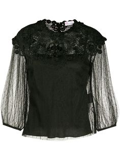 RedValentino блузка с кружевным верхом
