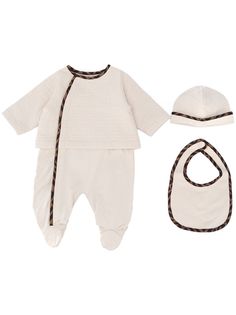 Fendi Kids стеганый комплект для новорожденного с логотипом