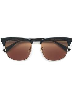 Gucci Eyewear солнцезащитные очки в прямоугольной оправе