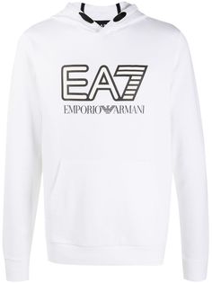 Ea7 Emporio Armani худи с логотипом и длинными рукавами