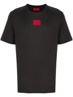 HUGO футболка с круглым вырезом и нашивкой-логотипом