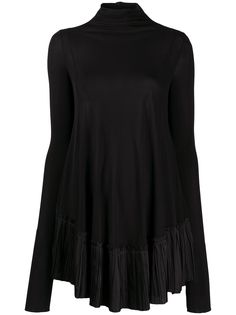 Jil Sander блузка с высоким воротником и оборками