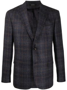 Z Zegna клетчатый пиджак строгого кроя
