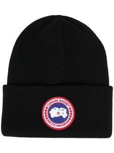 Canada Goose шапка бини с нашивкой-логотипом