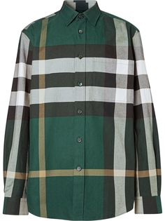 Burberry клетчатая рубашка на пуговицах