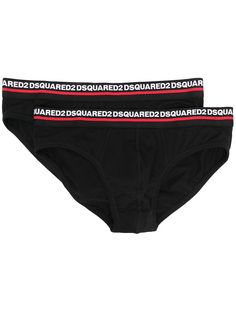 Dsquared2 комплект из двух пар трусов-брифов с логотипом на поясе