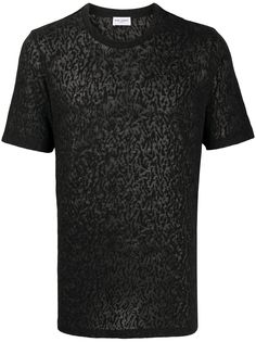 Saint Laurent полупрозрачная футболка с анималистичным узором