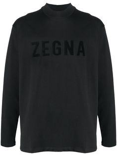 Ermenegildo Zegna толстовка с фактурным логотипом и воротником-стойкой