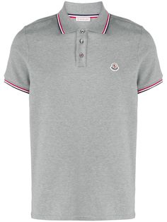 Moncler рубашка поло с нашивкой-логотипом
