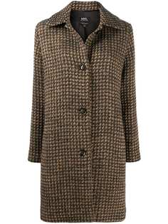 A.P.C. однобортное пальто Woven Check
