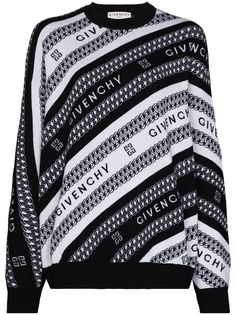 Givenchy жаккардовый джемпер в полоску с логотипом