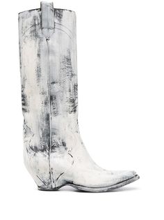 Maison Margiela сапоги в стиле вестерн с эффектом краски