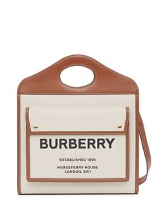Burberry двухцветная сумка Pocket среднего размера