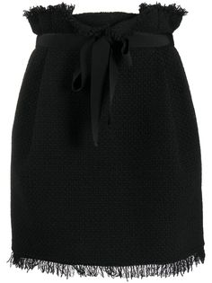 Alberta Ferretti твидовая юбка с присборенной талией