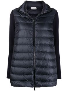Moncler пуховик с вязаными рукавами