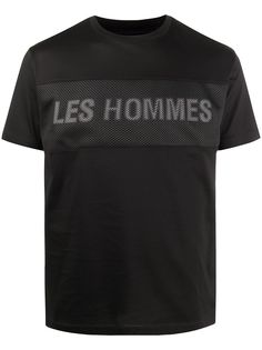 Les Hommes футболка с вышитым логотипом