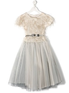 Monnalisa платье с перьями