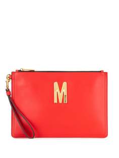 Moschino клатч с металлическим логотипом
