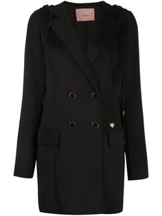 Twin-Set двубортное пальто с капюшоном
