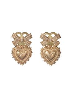 Dolce & Gabbana серьги Devotion из желтого золота с бриллиантами