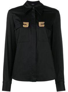 Elisabetta Franchi рубашка с длинными рукавами и бахромой
