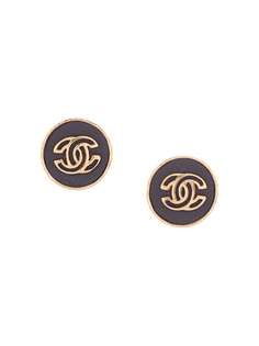 Chanel Pre-Owned серьги-клипсы 2003-го года с логотипом CC