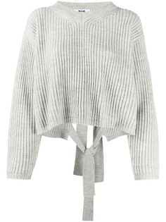 MSGM джемпер в рубчик с завязками