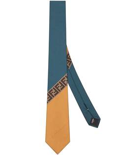 Fendi галстук в стиле колор-блок с монограммой